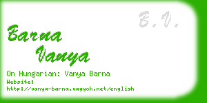 barna vanya business card